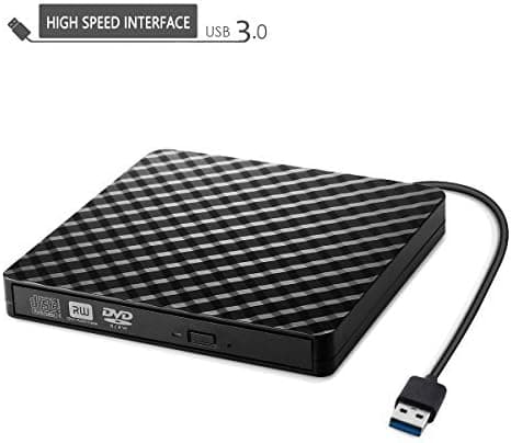 External CD Drive, ALLOMN High-Speed USB 3.0 CD DVD-RW DVD ROM Drive, Ultra Slim DVD Burner Writer Rewriter for Laptop Desktop PC Windows XP/Vista/7/8/10 Mac OSX (Convex Diamond Surface)