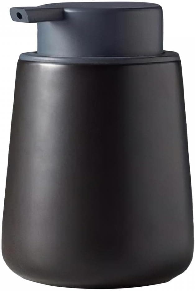 Ceramic Hand Soap Dispenser 13.5 oz Black Soap Dispenser for Kitchen, Bathroom Marble Dish Soap Dispenser Hand Pump Lotion Container (Black)