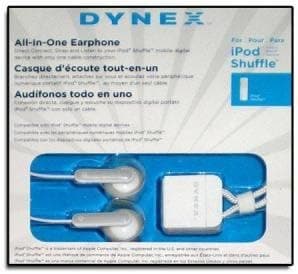 Dynex Ear Bud Headphones for Apple iPod Shuffle