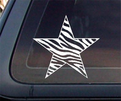 Zebra Print STAR Car Decal / Sticker