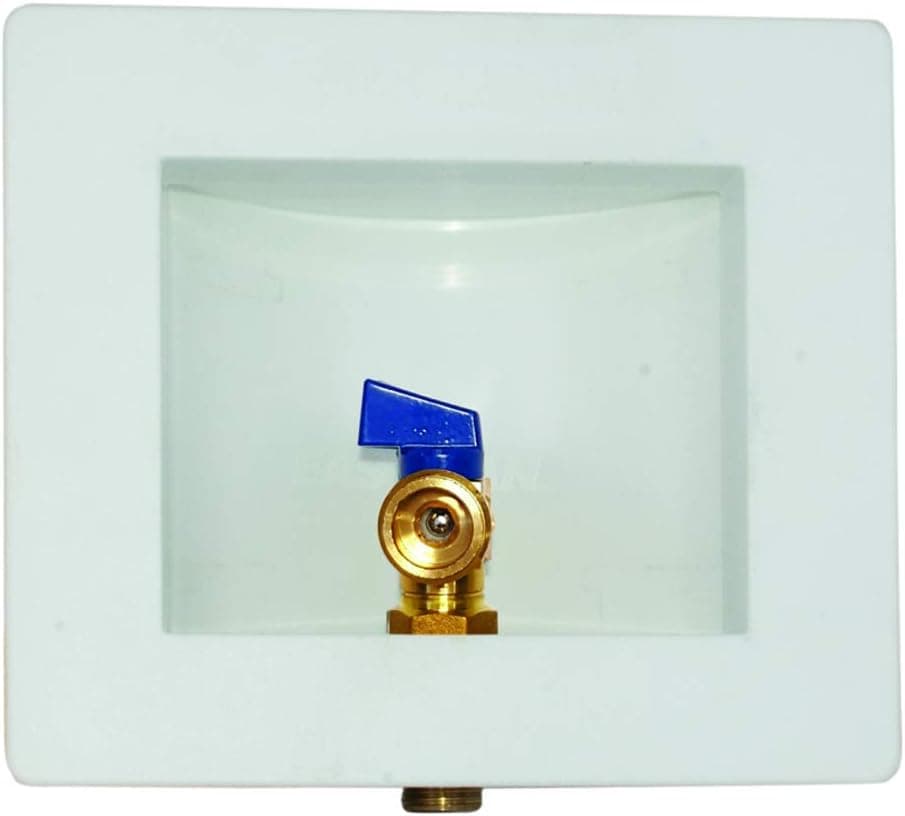Eastman Steam Dryer Outlet Box, 1/2 Inch Sweat x 3/4 Inch FHT Outlet Connections, Quarter Turn Ball Valve, White, 60270