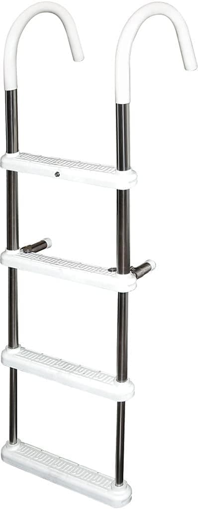 JIF Marine SS Gunwale Ladder, 4-Step, 11" Hook, 50"