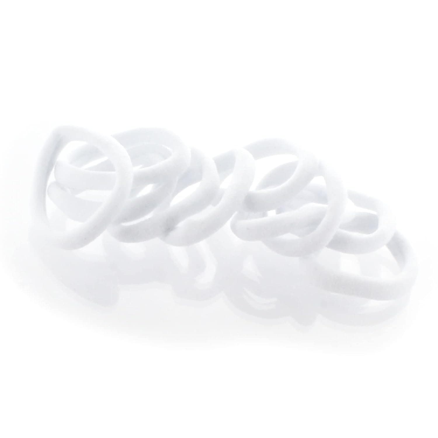 My Lello Girls Small Premium Ponytail Holder Seamless Hair Bands White 100pcs
