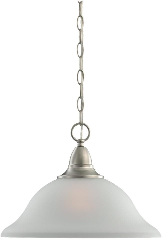 Sea Gull Lighting 65575-962 Pendant with Satin Etched Glass Shades, Brushed Nickel Finish