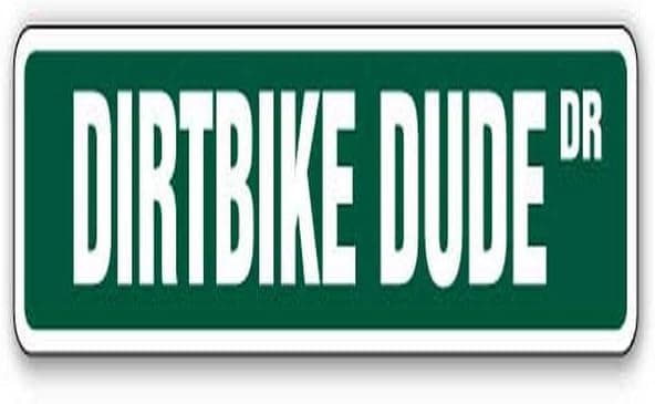 SignMission Dirtbike Dude Street Sign Decal Motocross Dirt Bike Racing Bicycle | Indoor/Outdoor | 18" Wide, 4" X 18"