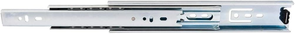 Hardware Resources Full Extension Drawer Slides - 20" Side Mount Ball Bearing Drawer Runners with Cage Hold & Rubber Hold-in Dent - Steel, Zinc Electroplated Finish, 100lbs Weight Capacity - 1 Pair