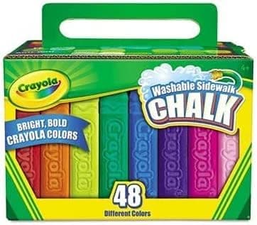 Cra-yola Washable Sidewalk Chalk 48 Assorted Bright Colors 48 Sticks/Set (Pack of 4)
