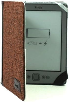 Poetic(TM) Executive Book PU + Canvas Case for Amazon Kindle 4 Brown