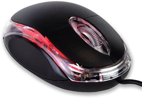 3-Button USB 3D Optical Scroll Wired Desktop/Laptop Computer Mouse with Red LED