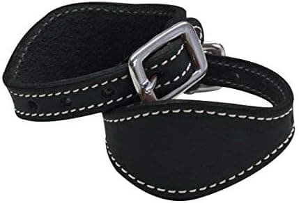 Stitched leather stirrup hobbles Black