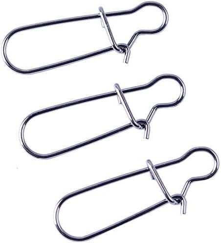 Agepoch 120 Count Pack Fishing Duo Lock Snaps Freshwater Saltwater Stainless Steel Solid Wires Quick Change Safe Lock Black Nickel Coated Sinker Slide Rings Tackle Kit Size 0#-8# Test: 26LB-220LB
