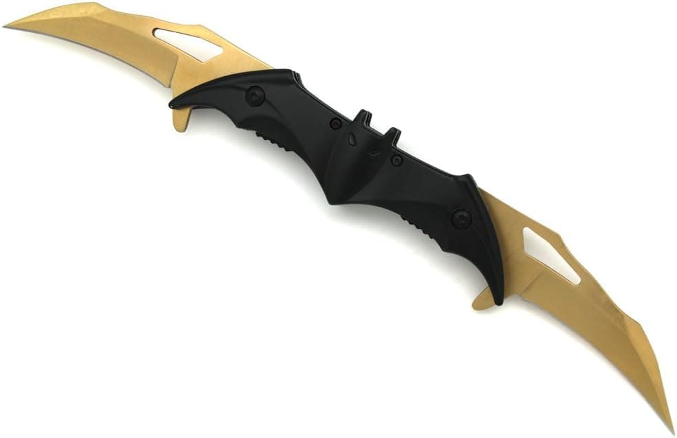 Snake Eye Tactical Dual Blade Bat Designed Action Assisted Folding Pocket Knife Outdoors Hunting Camping Fishing