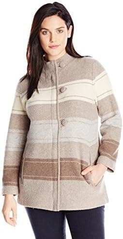 Pendleton Women's Plus Size Alpine Boiled Wool Cardigan Sweater