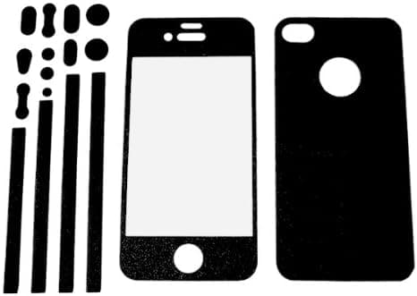 Matte Color Full Body Screen Protector Cover Case Film Skin For Apple iPhone 4S 4 4G -Black+ cleaning cloth with US TRADEMARK