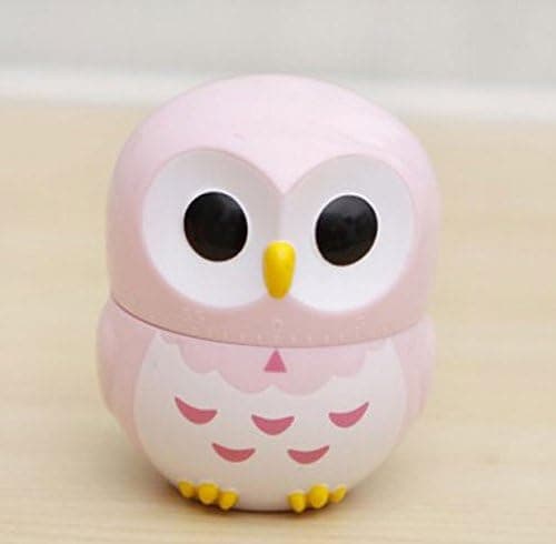 Mini Lovely Kitchen Cartoon Owl Mechanical Counterdown Cook Cooking Timer (Pink)