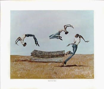 Ernie Barnes Head Over Heels Print 16 x 20 in.