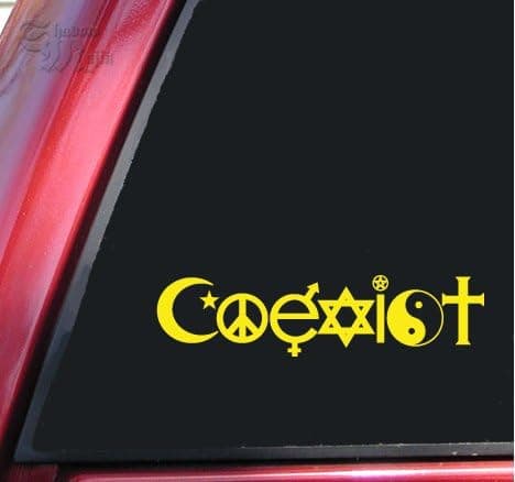 ShadowMajik Coexist - Promote Peace Vinyl Decal Sticker (Yellow)