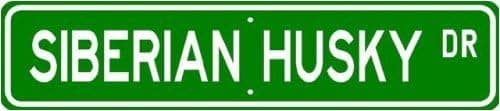 Siberian Husky Street Sign ~ Sticker Decal Wall Window Door Art Vinyl ~ Dog Lover - 8.25" X 2.0"