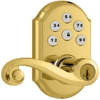 Kwikset 912 Door Lock for U.S, 912LL TRL ZW L03 SMT (Polished Brass), by Kwikset, Cert ID: ZC08-15060008