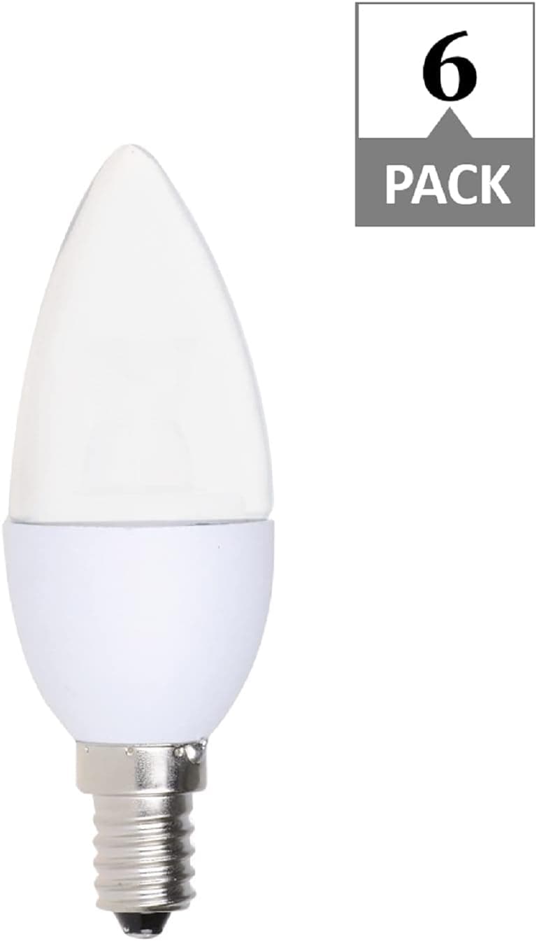 5W LED Light Bulbs - Simply Conserve | Candelabra Dimmable Frosted Lightbulbs 5W Light Bulb (40W Equiv.) 2700K Warm White Light | 6 Pack (L05CDL2700KF)