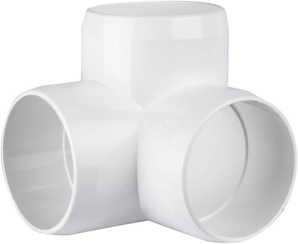 CIRCOPACK 2" 3-way ell PVC Fitting Connectors Furniture Grade for use with Schedule 40 2” PVC Pipes (2 pieces) (3-way)
