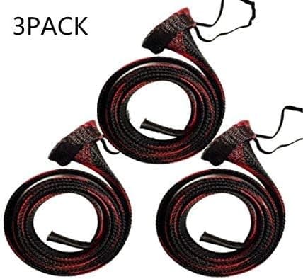 Dayone Fishing Pole Sleeve 3 pcs Fishing Rod Sleeve Glove Protector Cover for Fly Rod Spinning Casting Rod Fly Rod Cases and Bags Black and Red