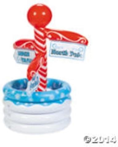LARGE SANTA'S NORTH POLE CHRISTMAS INFLATABLE COOLER ~ 42" TALL ~