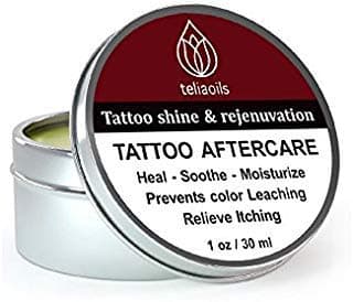 Tattoo aftercare balm, Shines and Rejuvenates Tattoo, Brightens Ink, Prevents color leaching, Hand-crafted, Speeding up Tattoo healing process, infused oils and extracts