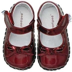 Pediped Baby Girl Shoes - Isabella in Red Patent (Size=L:(18-24 Months))