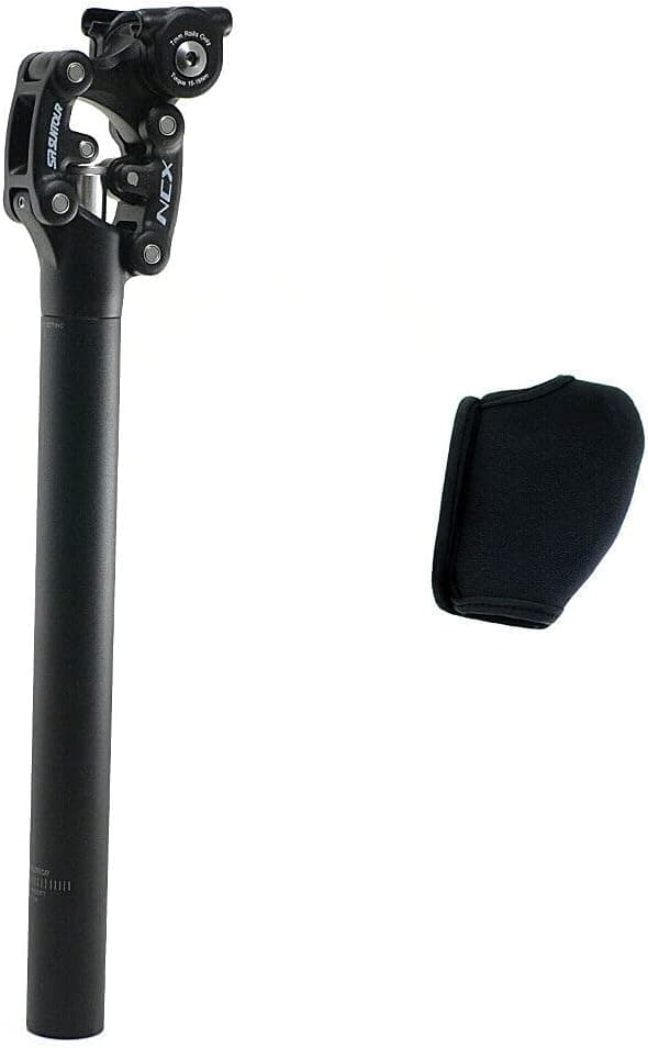 SR Suntour SP12 NCX Suspension Seat Post with Protective Cover 31.6X400mm,Black, VK2353