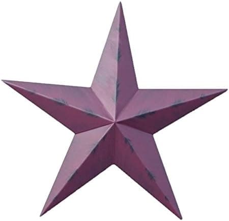 Amish Wares 40 Inch Rustic Burgundy Barn Star Made with Galvanized Metal to Prevent Rusting.