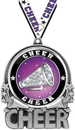 Crown Awards Cheerleading Medal - 3" Double Action 2.0 Silver Cheerleading Medals Prime