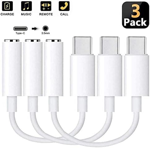 USB-C to 3.5mm Headphone Jack Adapter Google Pixel 2 Dongle Headphone Adapter Type C Aux Converter w/Realtek DAC Hi-res Chipset for Huawei P20 Pro/Mate 10/Xiaomi Mi 8/Mix-11 Plug and Play Connector-1