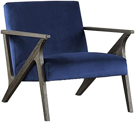Homelegance Velvet Accent Chair, Navy