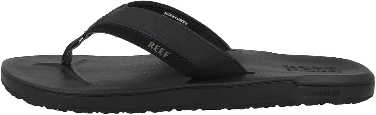 Reef Men's Contoured Cushion Flip-Flop, Black, 11