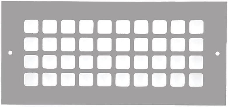 Reggio Register G612-AH Grid Series 10" x 4" Grille with Mounting Holes, Grey Aluminum