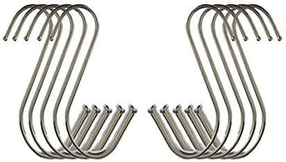 Sunny Rain S Shaped Hooks Hanging Hooks Hangers for Bathroom, Bedroom, Office and Kitchen (10 Pack)