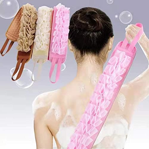 OSRONDEN 2 Pcs Double Sides Back Scrubber for Shower, loofah back scrubber, Back washer for shower, back scrubber to Deep Clean Relax Your Body (Pink)