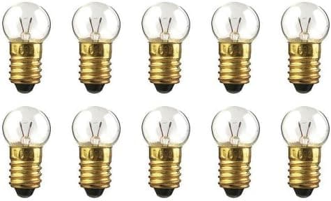 Eiko - 407 Mini Indicator Lamp - 4.9 Volt - 0.3 Amp - G4.5 Bulb - Miniature Screw Base - 10 Pack