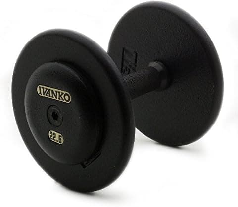 Ivanko Pro-Style Economy Black Painted Plate with Cast Iron End Cap Dumbbells - 5-50 lb. Set. Great value economy dumbbell set.Ê
