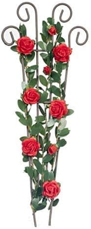 Melody Jane Dollhouse Red Roses Climbing Wire Trellis Miniature Flower Garden Accessory