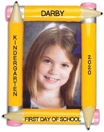 Grantwood Technology Personalized Christmas Ornaments Picture Frame-School Pencil Frame, Personalized Back to School Christmas Ornament, School Picture Frame Ornament, Teach Gift Christmas Ornament