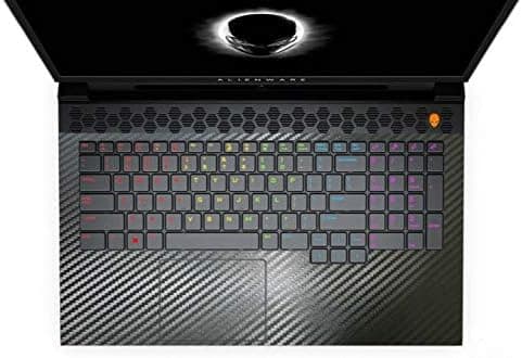 2-Pack Black Carbon Fiber Customized Decal Vinyl Palmrest Sticker Cover Skin Protector, Compatible with Alienware m15 R1 R2 R3, m17 R1 R2 R3 (m17 R2/R3 Released in mid-2019/2020)
