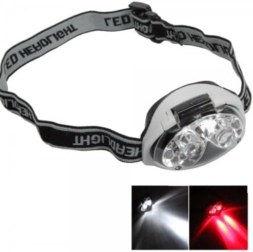 USA Seller Waterproof White And Red Light Color Super Bright 6 LED 3 Mode 1200 Lumen Headlamp Black Strap