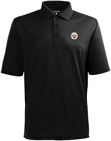 Antigua NFL Pittsburgh Steelers Pique Xtra-Lite Polo - Black