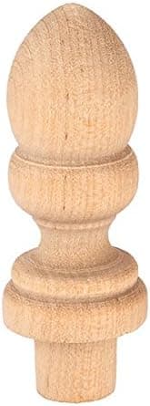Birch Finial, 2-7/16" T, Max Dia. 7/8", 1/2" Tenon 2 Pack