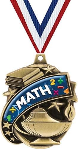 Crown Awards Math Medals - 2" Kudos Excellence in Mathematics Education Award Medals Gold