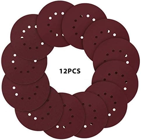 VIVOHOME 8.5 Inch 10 Holes Hook and Loop Sandpaper Set Discs Sanding Sheets Pack of 12 for Drywall Sander Machine
