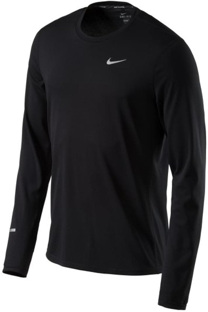 Nike Dri-FIT Contour Black Mens Running Long Sleeve Shirt/Top
