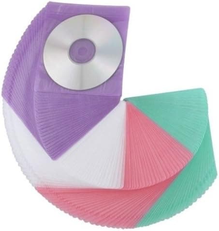 100 Double-sided DVD CD Plastic Sleeve Assorted Color